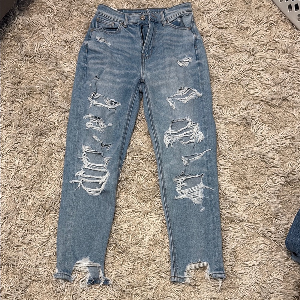 American Eagle Distressed Mom Jeans